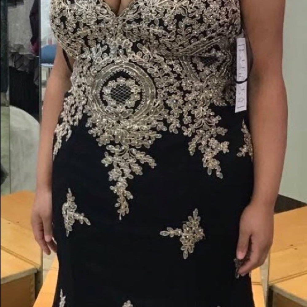 Black and Gold Prom Dress for Sale!